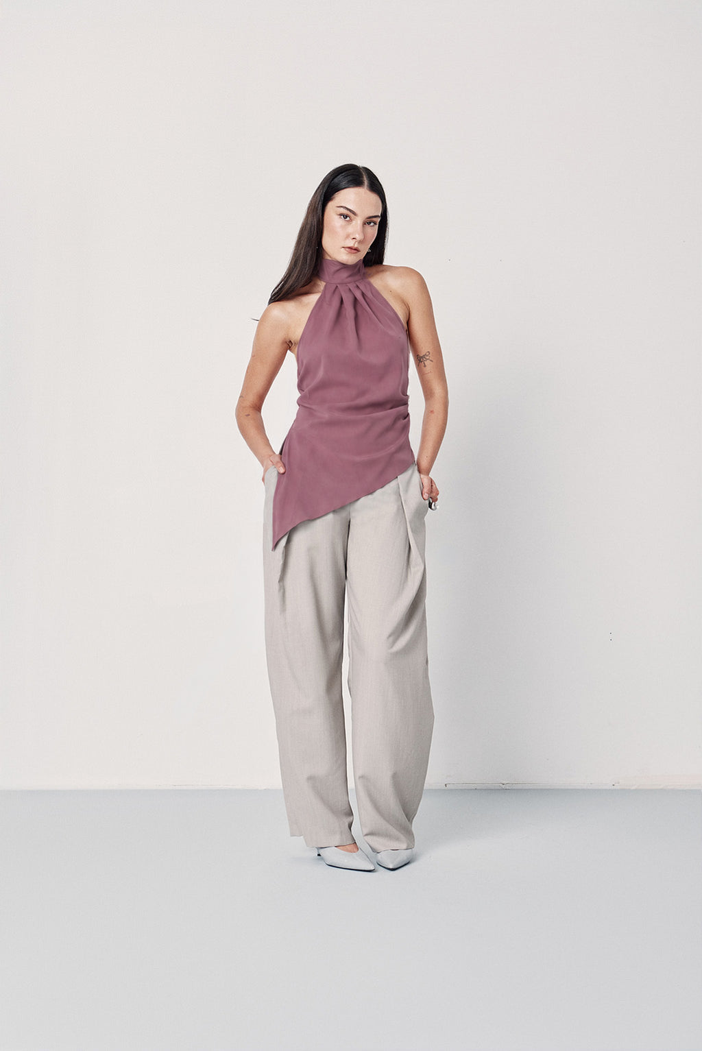 Berry Silk Halter Top