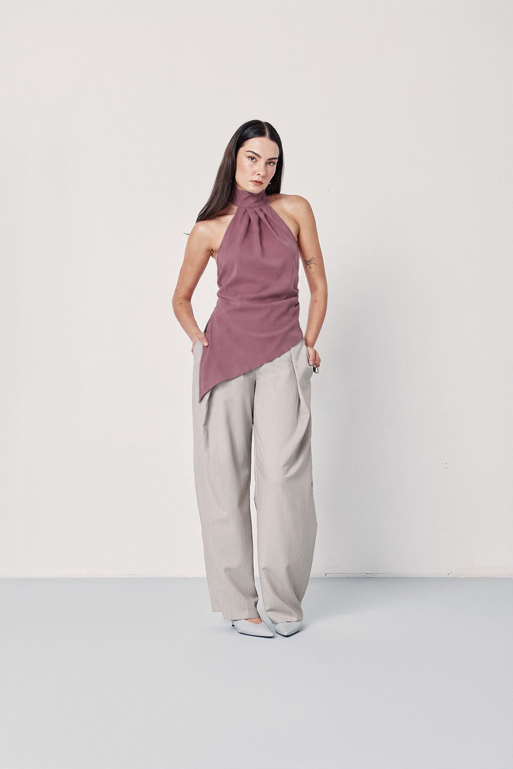 Berry Silk Halter Top