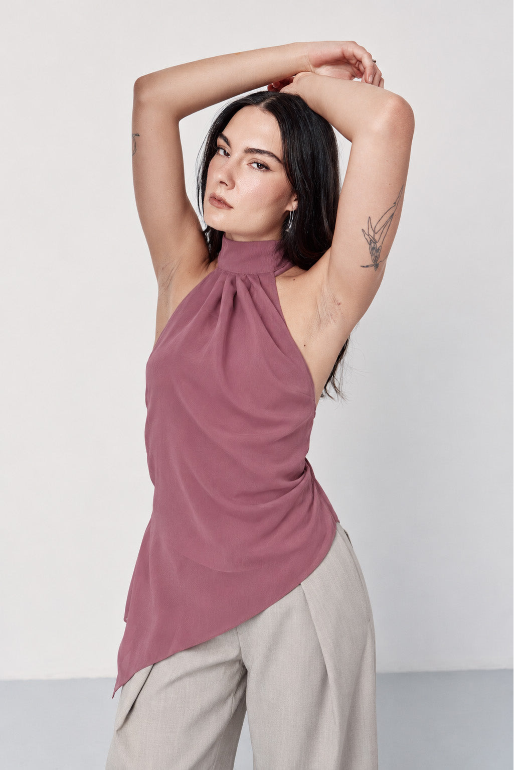 Berry Silk Halter Top
